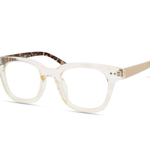 Rachel Zoe Go To Leah Marinka Blue Light Blocker Glasses In Nude Crystal New - Picture 1 of 8